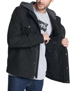 Men's Levi's Wool-Blend Hooded Military Jacket -Men's Work Clothing Elegant store 5697516 ALT4