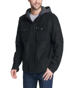 Men's Levi's Wool-Blend Hooded Military Jacket -Men's Work Clothing Elegant store 5697516 ALT5