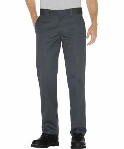Men's Dickies Slim Straight Fit Twill Work Pants -Men's Work Clothing Elegant store 692390 Charcoal